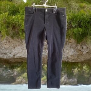 J. Jill Jeans Womens 14 Gray Luxe Velveteen High Waisted Lagenlook Trouser Pants